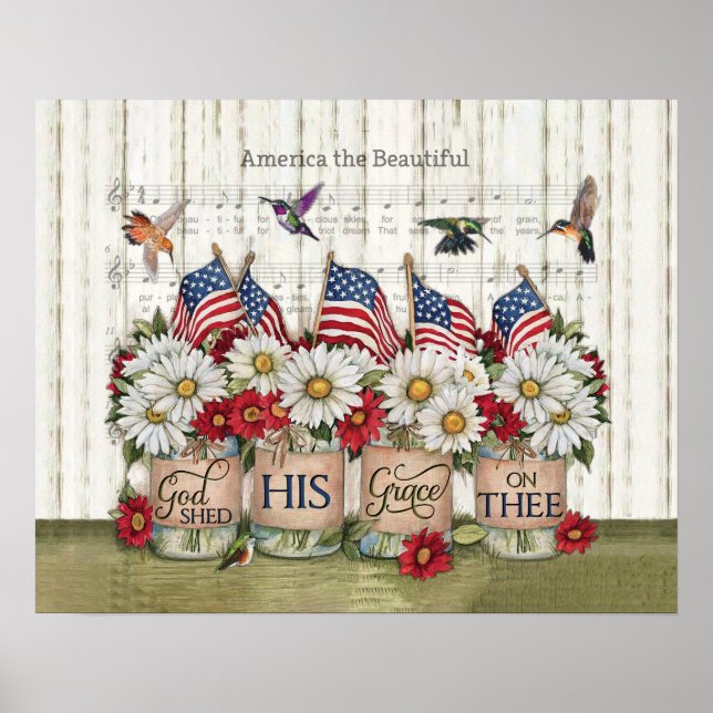 Póster Hummingbirds Dios Descartó Su Gracia Regalos De Ca (Frente)