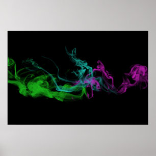 Póster Humo abstracto colorido de Vape