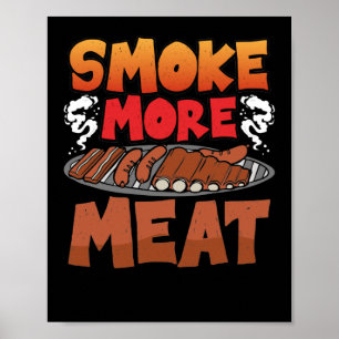 Póster Humo más carne Humo parrilla carne carne