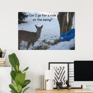 Póster Humor Baby Buck Nieve Blue Baby Swing