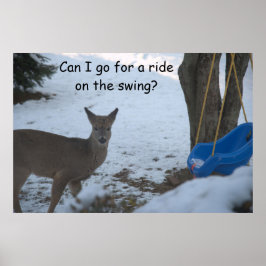 Póster Humor Baby Buck Nieve Blue Baby Swing