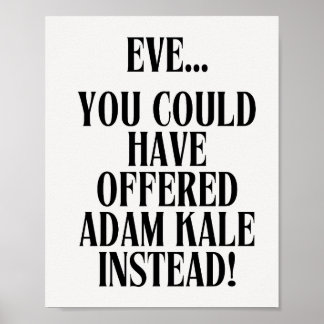 Póster Humor Bíblico Adán y Eva