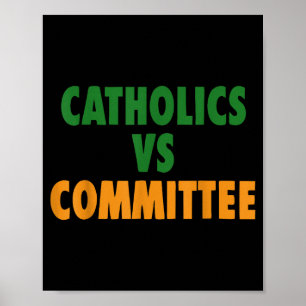 Póster Humor Católico Antiguo Católicos Vs Comités