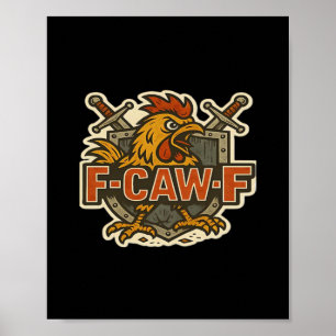 Póster Humor Cuervo Divertido F-Caw-F Gótico