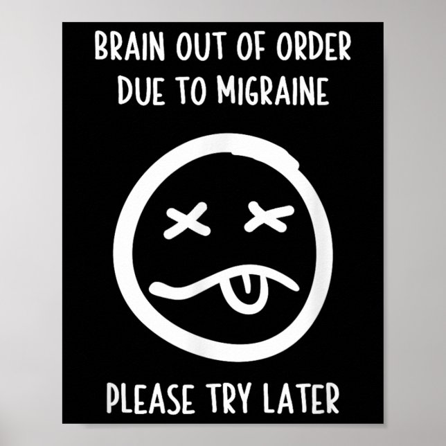 Póster Humor de ayuda a la migraña camiseta - Conciencia  (Frente)