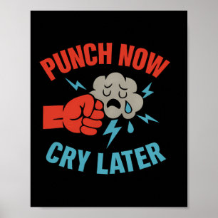 Póster Humor de boxeo de punch Now Artes Marciales