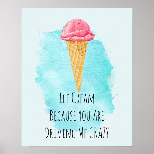 Póster Humor de Chiste divertido en helado Pun (Frente)