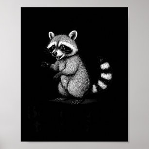 Póster Humor de cita divertida de mapache para hombres mu