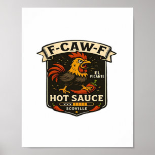 Póster Humor de Cuervo Divertido Gótico F-Caw-F