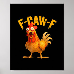 Póster Humor de Cuervo F-Caw-F Gótico Divertido Retro Gen