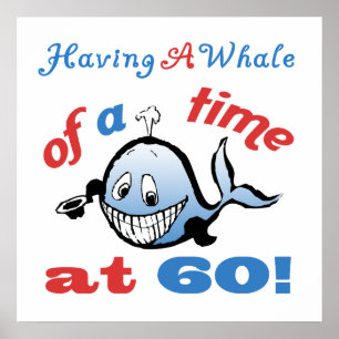 Póster Humor de cumpleaños 60 (ballena)