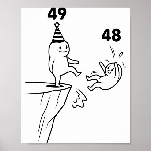 Póster Humor de cumpleaños de niños de 49 años, fiesta de (Frente)