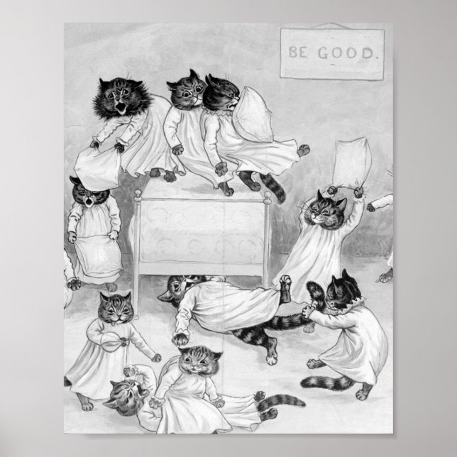 Póster Humor de gato de Louis Wain (Frente)