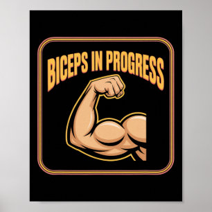 Póster Humor de gimnasia divertida motivacional biceps ga