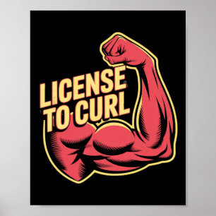 Póster Humor de gimnasia divertida motivacional biceps ob