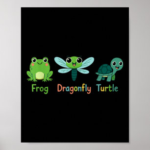 Póster Humor de la tortuga de la libélula sutilmente polí