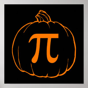 Póster Humor de las matemáticas de la calabaza pi