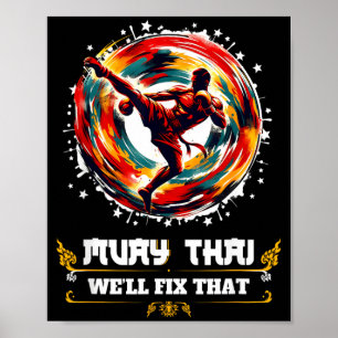 Póster Humor de Muay Thai MMA Boxeo Tailandés Kickboxing