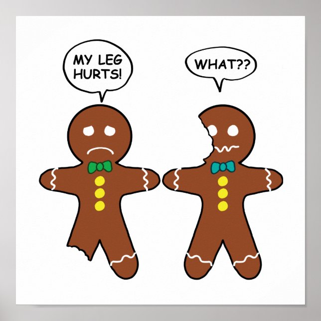 Póster Humor de Navidades de galletas de pan de jengibre (Frente)