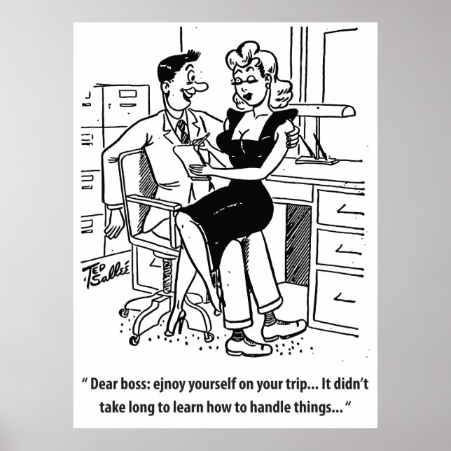 Póster Humor de oficina, hombre y mujer Bonito (Frente)