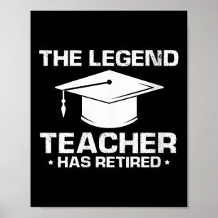 Póster Humor de retiro de educación de mentor legendario 