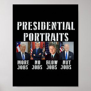 Póster Humor de retratos presidenciales en Trump