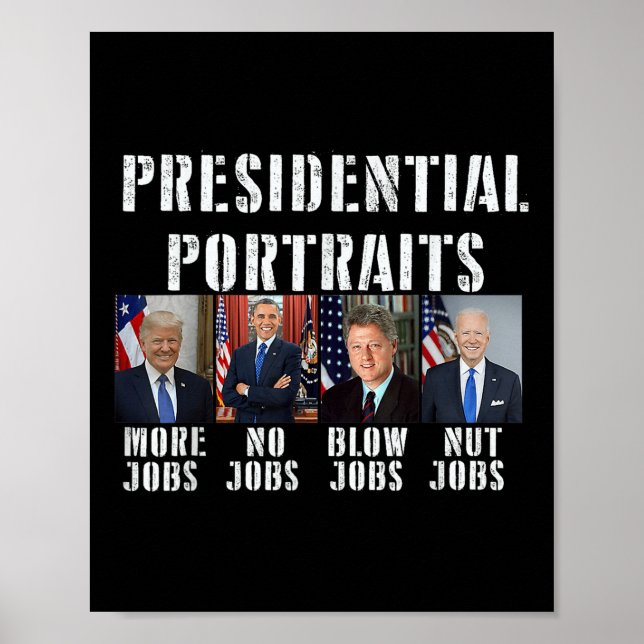 Póster Humor de retratos presidenciales en Trump (Frente)