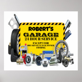 Póster Humor de Rótulo de garaje