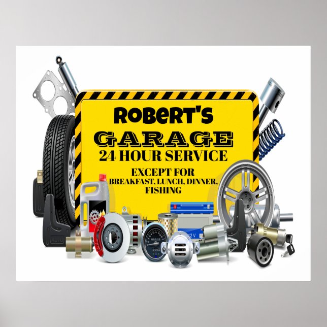 Póster Humor de Rótulo de garaje (Frente)