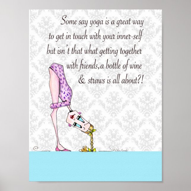 Póster Humor de yoga Impresión, humor de mujer gracioso (Frente)