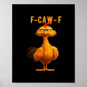 Póster Humor Divertido Cuervo F-Caw-F Gótico