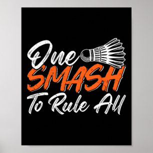 Póster Humor divertido de Badminton Frasco de Smash Birdi