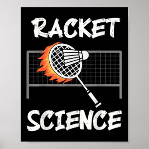 Póster Humor Divertido de Bádminton Raqueta Ciencia Lanza
