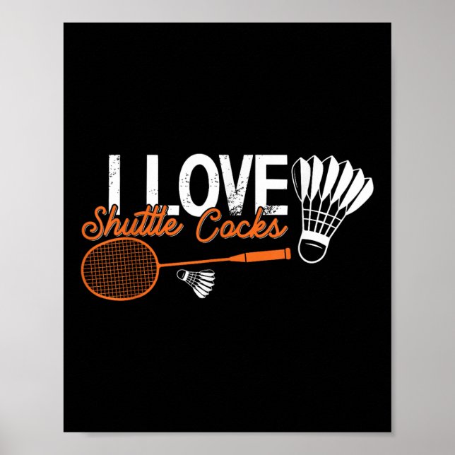 Póster Humor divertido de bádminton Smash Shuttle Birdie  (Frente)