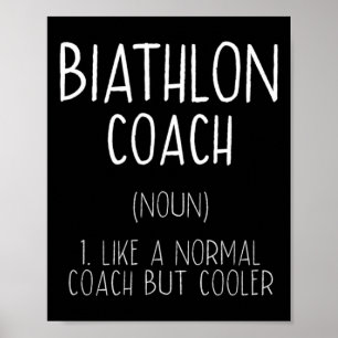Póster Humor divertido de biatlón de definición de entren