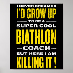 Póster Humor divertido de biatlón invierno de entrenador