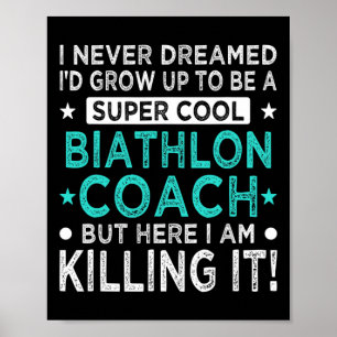 Póster Humor divertido de biatlón invierno de entrenador