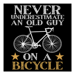 Póster Humor Divertido de Ciclista en Bicicleta