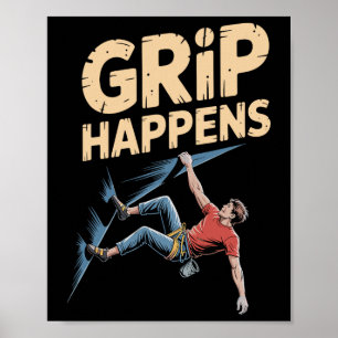 Póster Humor Divertido de Escalada en Bloque Se Produce A