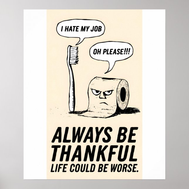 Póster Humor divertido de oficina: Pincel de dientes y pa (Frente)