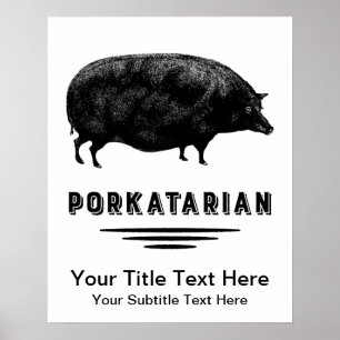 Póster Humor divertido del amante del tocino del cerdo