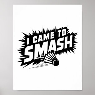 Póster Humor divertido del jugador de Badminton Smash Shu
