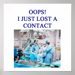 Póster humor divertido del médico