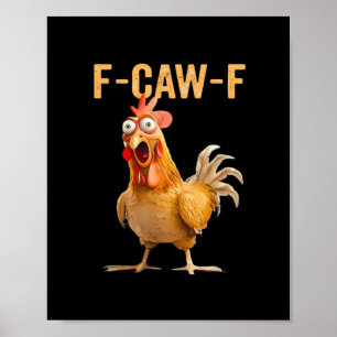 Póster Humor Divertido Gótico Cuervo F-Caw-F