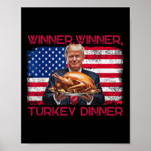 Póster Humor Divertido Trump Ganador Ganador Cena De Pavo