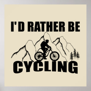 Póster Humor en Bicicleta de Montaña - Ciclismo Divertido