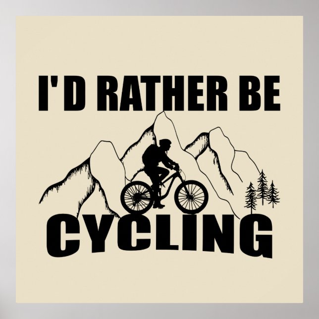Póster Humor en Bicicleta de Montaña - Ciclismo Divertido (Frente)