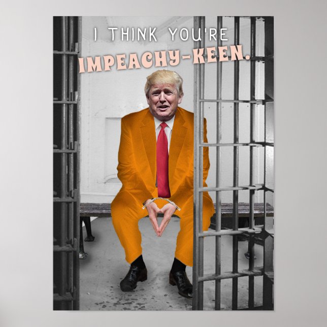 Póster Humor en prisión de inculpación de Donald Trump (Frente)
