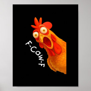 Póster Humor Gótico F-Caw-F Cuervo Divertido