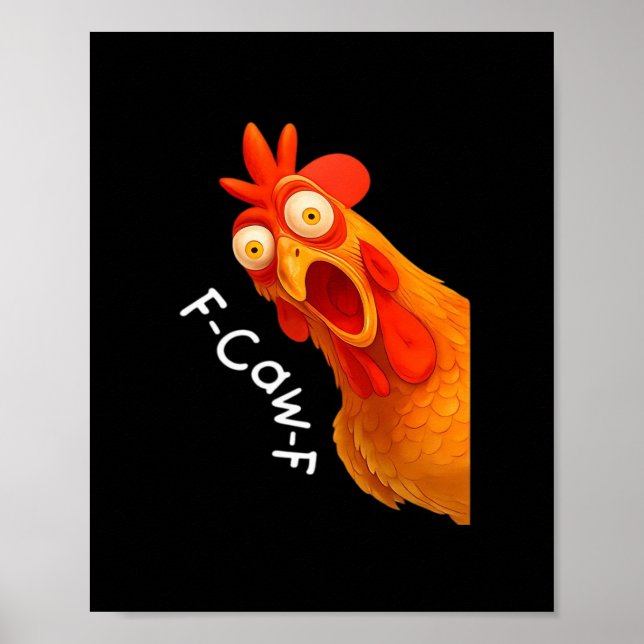 Póster Humor Gótico F-Caw-F Cuervo Divertido (Frente)